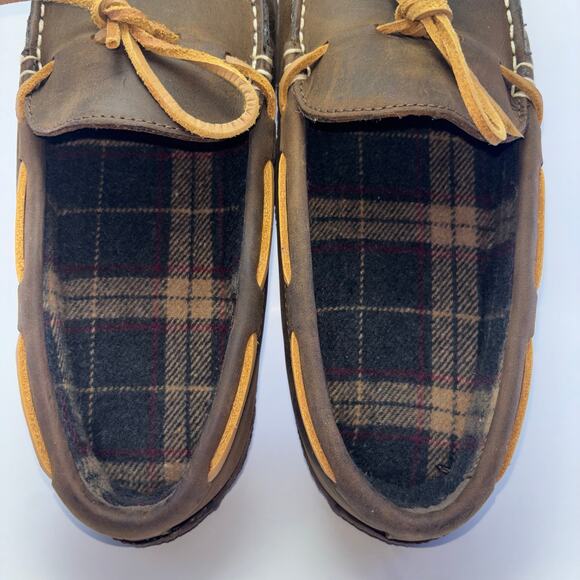 LL BEAN Handsewn, Flannel-Lined Slippers Mens Size 10 main image 6